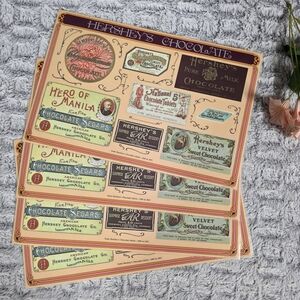 Hershey's Placemats 1974 Vintage Hershey, PA Souvenir  Set of 4